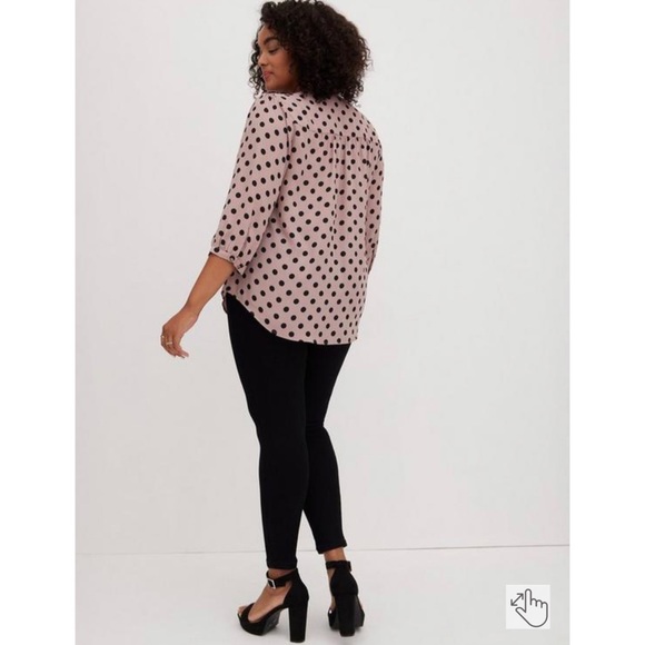 TORRID Georgette Bow Tie Blouse Size 0 - Picture 3 of 7